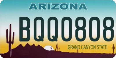 AZ license plate BQQ0808