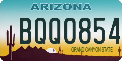 AZ license plate BQQ0854
