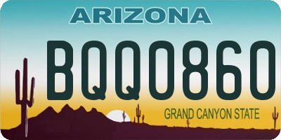 AZ license plate BQQ0860