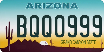 AZ license plate BQQ0999