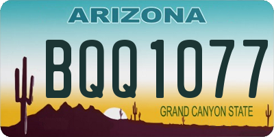 AZ license plate BQQ1077