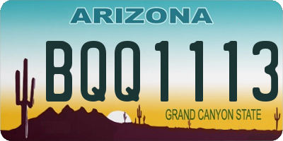 AZ license plate BQQ1113