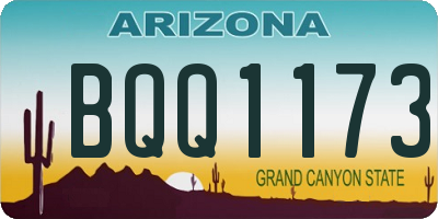 AZ license plate BQQ1173