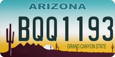AZ license plate BQQ1193