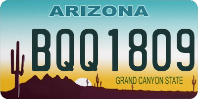 AZ license plate BQQ1809