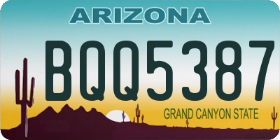 AZ license plate BQQ5387