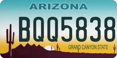AZ license plate BQQ5838