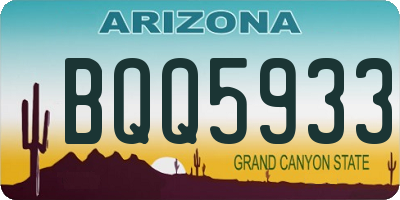 AZ license plate BQQ5933