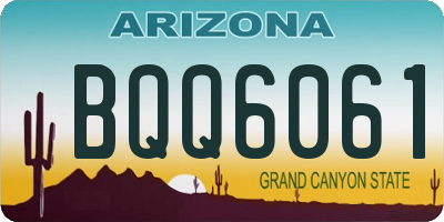 AZ license plate BQQ6061