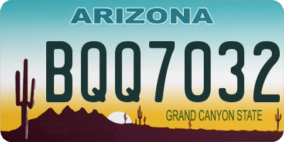 AZ license plate BQQ7032