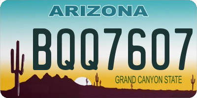 AZ license plate BQQ7607