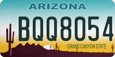 AZ license plate BQQ8054