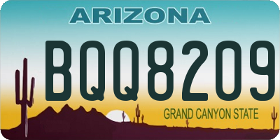 AZ license plate BQQ8209