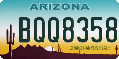 AZ license plate BQQ8358