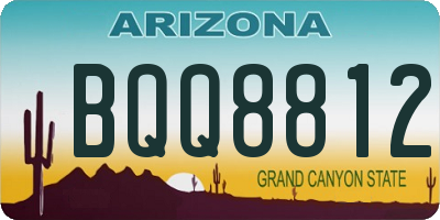 AZ license plate BQQ8812