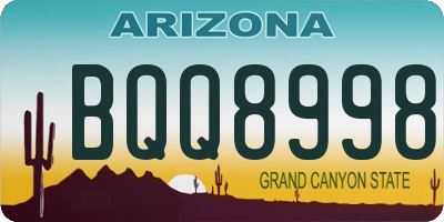 AZ license plate BQQ8998