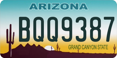 AZ license plate BQQ9387