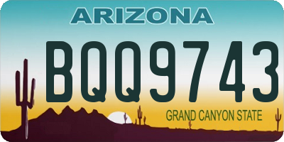 AZ license plate BQQ9743