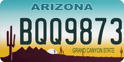 AZ license plate BQQ9873