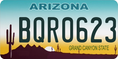 AZ license plate BQR0623