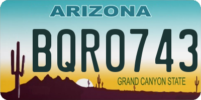 AZ license plate BQR0743