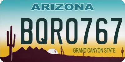 AZ license plate BQR0767