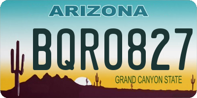 AZ license plate BQR0827