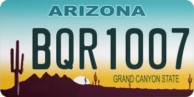 AZ license plate BQR1007