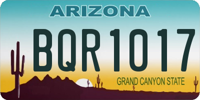AZ license plate BQR1017