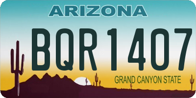 AZ license plate BQR1407