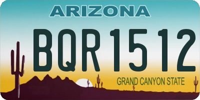 AZ license plate BQR1512