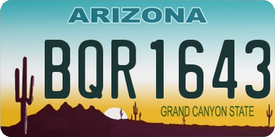 AZ license plate BQR1643
