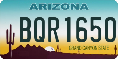 AZ license plate BQR1650