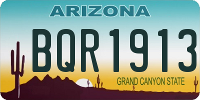 AZ license plate BQR1913