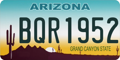 AZ license plate BQR1952