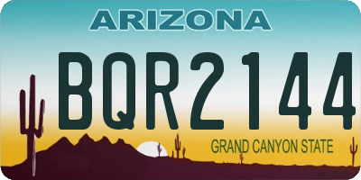 AZ license plate BQR2144