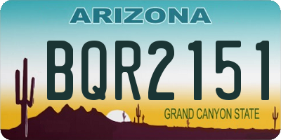 AZ license plate BQR2151