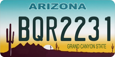 AZ license plate BQR2231