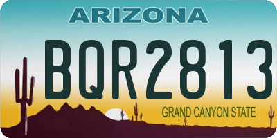 AZ license plate BQR2813
