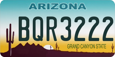 AZ license plate BQR3222