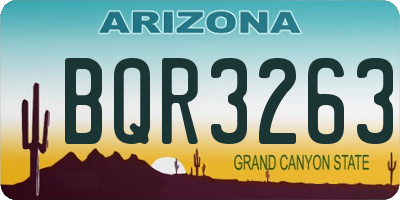 AZ license plate BQR3263