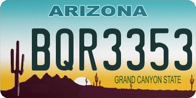AZ license plate BQR3353