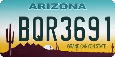 AZ license plate BQR3691