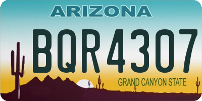 AZ license plate BQR4307