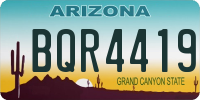 AZ license plate BQR4419