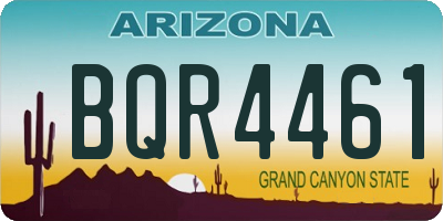 AZ license plate BQR4461