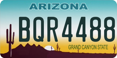 AZ license plate BQR4488