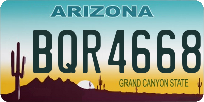 AZ license plate BQR4668