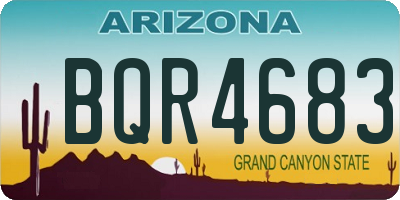 AZ license plate BQR4683