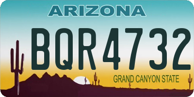 AZ license plate BQR4732
